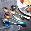 Forks Çevresel olarak gereçler Dayanıklı Hafif Paslanmaz Çelik Spork Seti 4 Paket Yeniden Kullanılabilir Metal Sporlar Dondurma Kaşıkları Meyve