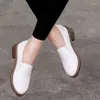 Fitness Schoenen Lente Vrouwen PU Leer Brogue Vrouwelijke Slip Op Elastische Band Dikke Lage Hakken Loafers Dames Mode Casual Footwearsr