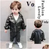 Jackets Boys Leather Jacket Solid Color Boy Coats Kids Casual Style Children Spring Autumn Clothes For Drop Delivery Baby Maternity Cl Otvin