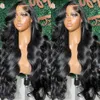 40 tum 13x4 Body Wave Spets Front Human Hair Wigs 250% Brasiliansk vattenfrontal peruk för kvinnor Blond/röd/grå syntetisk cosplay EBGS