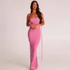 Backless Sexy Maxi Dress Spaghetti Strap Pleated Bodycon Summer Elegant Party Evening Porm Dresses for Women 8644 240401