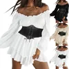 Casual Dresses Swing Party For Women Women's 2PC Off Shoulder Dress White A Line Postpartum After Birth