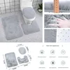 Badematten, Badezimmerteppich-Sets, 3-teilig, weinrot, Matte für wasserabsorbierenden Teppich, Boden, Dusche, WC-Deckelbezug