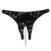 PVC Bright Bri Kifin Patent Deri Açık Kasık Külot Açık Koltuk Pantolon Seks İtiraz Çığlıksız UNDANTS SEXY LINGERIE 240401