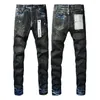 Men's Jeans Purple Brand American High Street Heavy Industries Handmade Black Oil Paint 9051 2024 Fashion Trend Quality