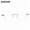 Lunettes de soleil Cadres Eleccion Haute Qualité Pure Titanium Round Rimless Lunettes Hommes Designer Lunettes Femmes Optique Lunettes Cadre