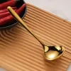 Stainless Steel Soup Spoons Thickened Long Handle Big Meal Spoon Hotel Dining Room Cooking Scoop Kitchen Tableware Supplies TH1367