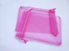 Confezione regalo 500 pezzi 10 15 Sacchetti rosa rossi per gioielli/matrimonio/natale/compleanno Organza con manici Borsa in filato per imballaggio