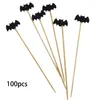 Forks 100Pcs Toothpicks With Decoration Cocktails Pick For Halloween Themed Party