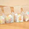 Gift Wrap 10pcs White Frosted Dot Candy Box PVC Square Plastic Packaging Bag Wedding Birthday Partty Supplies