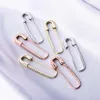 Stud Oorbellen 1 Paar Hip Hop CZ Steen Verharde Bling Out Paperclip Pin Voor Mannen Vrouwen Unisex Mode-sieraden drop