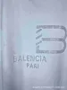 Designer B Família 23SS Paris Lock Back Hot Diamond OS Redondo Pescoço Solto Ombro Estilo Masculino e Feminino Mesma T-shirt de Manga Curta 8M7J