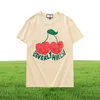 2022s Beverly Hills Cherry Designer Tshirt Men mode lyxkläder Kort ärmkvinnor Punk Print Letter Summer Skateboard Bre9167930