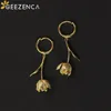 Geezenca 925 Sterling Silver Tulip Flower dangle earrings for women frenchシックミニマルな贅沢なフープイヤリングギフト240401