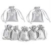 Emballage cadeau 50pcs Sacs de cordon de satin Emballage Bijoux de mariage Cosmétique Téléphone portable Stockage Candy