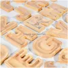 Opslagflessen Potten Zesentwintig Engelse Houten Letter Spaarpot Transparant Venster Creatieve Woondecoratie Ornamenten Drop Delive Dhltv