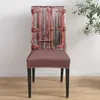 Chair Covers Wooden Door Paint Retro Dining Spandex Stretch Seat Cover For Wedding Kitchen Banquet Party Case