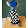 Hundkläder Autumn Winter Pet Clothes Black and White Checkerboard tröja Vest Clothing Schnauzer Puppy Thick Pug Cat