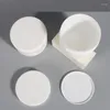 Bouteilles de stockage 500 ml en plastique blanc cosmétique crème pour le visage pot bague en argent ronde qualité supérieure rechargeable conteneur emballage bouteille pot