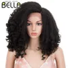 Syntetyczne peruki Bella kręcone włosy syntetyczna koronkowa peruka Pleciona Dreadlock Big Fair Peruka dla czarnych kobiet 14 -calowych Kinky Kurly Hair Syntetyczna przednia peruka Y240401