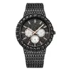 Missfox High-end Diamond Inkrustowany Hip-Hop Full Sky Star wielofunkcyjny światło wodoodporne Waterproof Watch