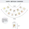 Decorazione per feste Oro bianco Buon compleanno Banner Decorazioni Pom Pom Fiori Punti Ghirlande Turbinii appesi per ragazze Donne Decor