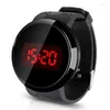 Bilek saatleri moda dokunmatik ekran LED dijital saatler erkek spor silikon bant elektronik reloj hombre montre homme
