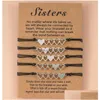 Charm Bracelets 2022 New Sisters Card Bracelet Creative Stainless Steel 5 Heart-To-Heart Woven Friendship 5-Piece Set Drop Delivery J Dhvpl