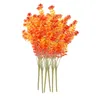 Fiori decorativi Simulazione autunnale Bouquet di fiori di camelia Decorazione domestica Puntelli verdi Set 6 pezzi Zinnia