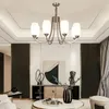 Chandeliers Modern Nickel Metal Led Glass Hanging Living Dining Table Room Decor Bedroom Pendant Lights Fixtures Luminaire Lamps