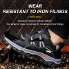Boots anti puncture black work shoes breathable safety shoes for men work sneakers with iron toe anti slip protective work shoes gift