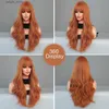 Perruques synthétiques NAMM Long Wavy Ginger Wigs for Women Popular Synthetic Wig For Daily Cosplay Halloween High Density Hair Y240401