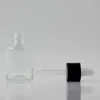 Garrafas de armazenamento atacado de vidro transparente vails 30ml portátil diy garrafa de óleos com conta-gotas vazio redondo conta-gotas