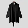 Trenchs de hommes Incerun 2024 Hommes Cape Couleur Solide Col Roulé À Manches Longues Casual Lâche Point Ouvert Streetwear Mode Mâle Ponchos