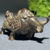 Dekorativa figurer Copper Fucai Twin Cow Office Study Bo Shelf Tea Table