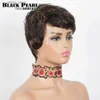 Perruques synthétiques Pixie Cut Highlight Kinky Curly Short Bob Wigs Human pour femmes noires avec une frange sans glue sans perruque blonde Afro Wig Y240401