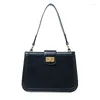 Bag Women 2024 Leather Handbag Solid Color Bags Tredny Flap Shoulder Female Pack