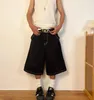 Avrupa ve Amerikan High Street Erkekler Şort Kaykiye Pantolon Patşanma Çift Hiphop Hip Hop Denim 240315