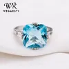 Klaster pierścionków Wegarasti srebrna biżuteria pierścionek aquamarine topaz impreza