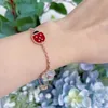 Pulseira do designer van Clover sete estrelas Bracelet de joaninha 925 Sterling Silver Plated 18K Gold Lucky Ladybug Five Flor Bracelet