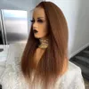 Blueless Bob Lace Brazilian Human Hair Blondynka Wstępna Środkowa długość Naturalna 13x4 Syntetyczna prosta HD Pełna peruka z przodu