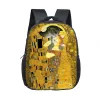 Sacos engraçados mona lisa gato mochila bonito gato sacos de escola para crianças mochila ortopédica no jardim de infância primário mini mochila