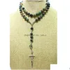 Beaded Halsband Christ Croix Collier Pierre Naturelle Agate Indienne Perles Fournitures Dglise Drop Delivery Otfpo