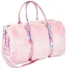 Väska 2024 Ins den stora kapaciteten gotisk stil plysch rosa casual tote med blixtlås kvinnor axelväskor