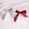 Gift Wrap 20pcs Triangular Pyramid Marble Candy Box Wedding Favors And Gifts Boxes Chocolate For Giveaways Valentine's Wrapping