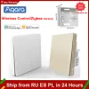 Controle aqara interruptor de parede inteligente zigbee interruptor sem fio sem controle de luz neutra interruptor de ouro fio fogo gloden trabalho com mi casa