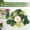 Dekorativa blommor 2 PCS Candlestick Garland Eukalyptusringar för pelare Kransar Hantverk Artificiellt bröllop