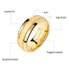 Ringen Newshe Gouden Kleur mannen Charm Vinger Ringen 8mm Tungsten Carbide Frosted Bands Bruiloft Sieraden voor Mannen Maat 713 Trx059