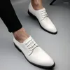 Dress Shoes Trending Fashion Men Plaid Business Casual Leather For Point Toe Lace Up Elegant Oxfords Formal Style