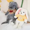 Kawaii Langes Ohr Kaninchen weiche Plüschspielzeug schlafend niedlichen Hasen Cartoon Stofftierpuppen Kinder Baby Beschäftigung Kissen Geburtstagsgeschenk 240319